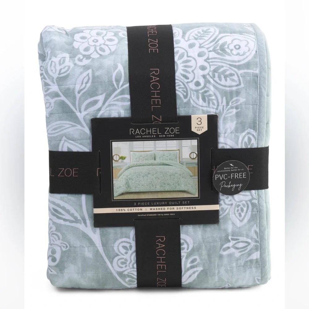 🎉LAST PIECE‎ 🎉 RACHEL ZOE 3pc Orcas Floral Cotton Quilt Set